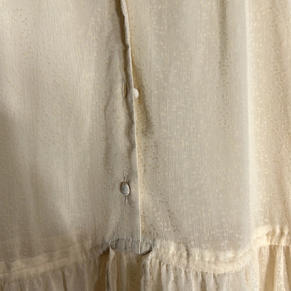 Lauren Conrad Ivory Sheer  Long Sleeve Dress Size Large - Picture 4 of 6